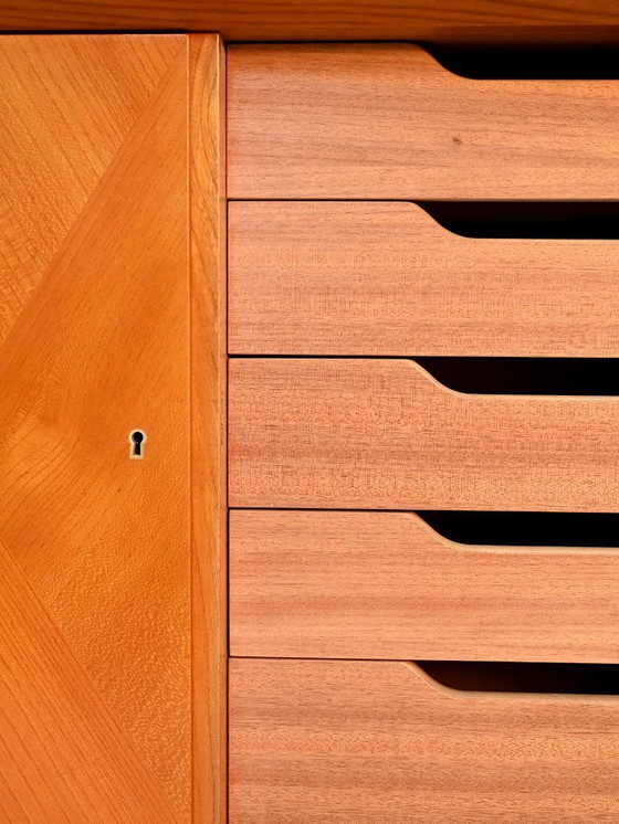 Image 1 of Elm and root veneer cabinet by AB Seffle Möbelfabrik, 1950s