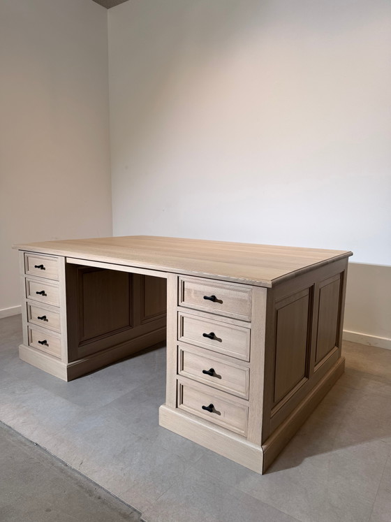 RR Interiors Double-Sided Executive Oak Desk (photo 5 of 5)