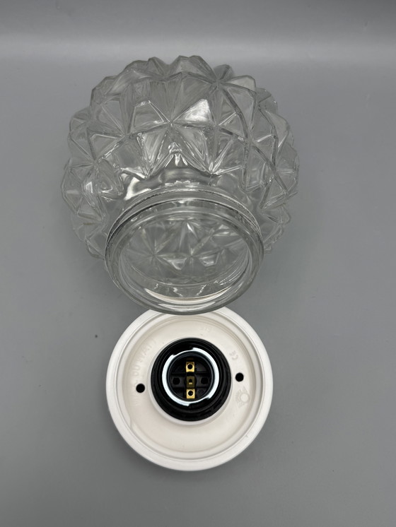 Image 1 of Clear glass lamp with beautiful pattern