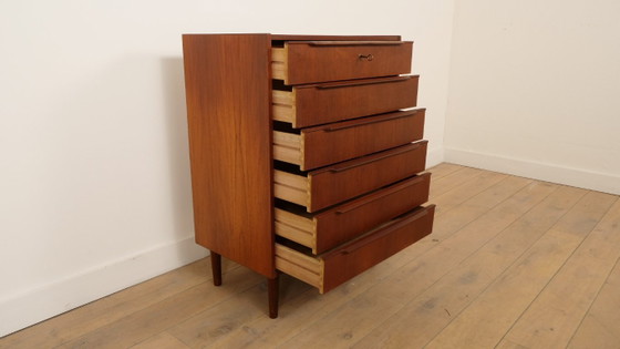Vintage Deense Ladekast | Teak | 6 Lades | 100 Cm – Ladekasten, Wood (photo 8 of 9)