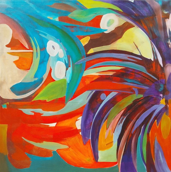 Acrylverfschilderij #krijt 100x100cm – Kunst, Canvas (photo 10 of 15)
