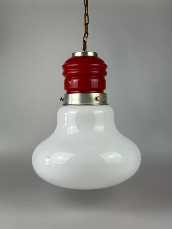 Image 1 of Lampada a sospensione anni '60-'70 Lampada da soffitto in vetro di Murano Italia Design Space Age