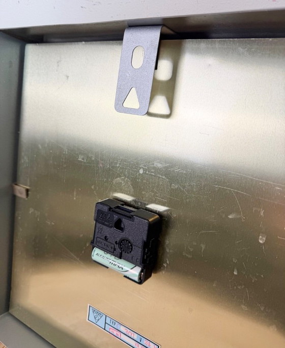 Image 1 of Grey Industrial Square Wall Clock from Pragotron, 1970s