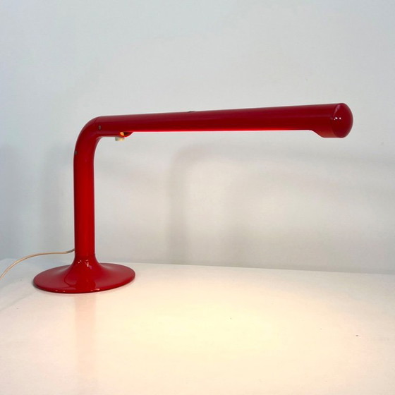 Image 1 of Red Tube Table Lamp by Anders Pehrson for Ateljé Lyktan, 1970s