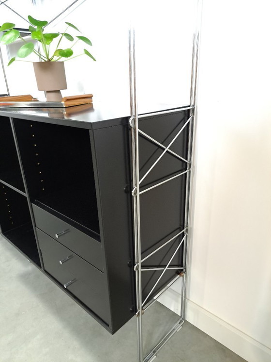 Image 1 of Armoire modulaire Denka de design danois, supports et étagères chromés