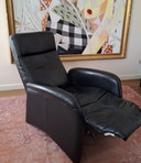 Relaxfauteuil zwart leer Prominent
