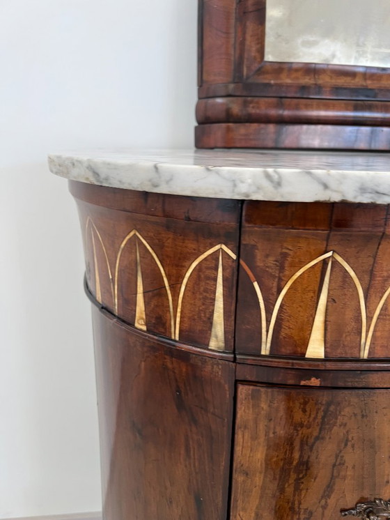 Image 1 of Cassettone - Noce - Comò con specchiera