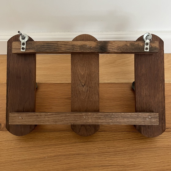 Vintage antieke wandkapstok met messing details – Kapstokken, Wood, Brass (photo 3 of 5)