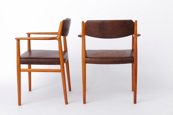 Image 1 of Pair of Arne Vodder Model 418 Armchairs, 1960s Danish Mid Century Teak Chairs for Sibast