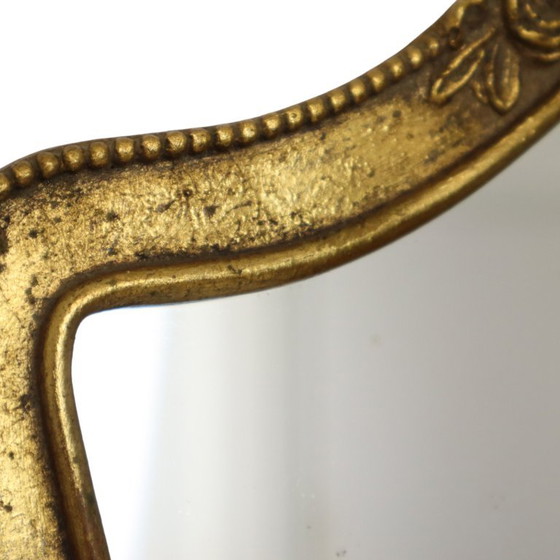 Kleine Franse Kuifspiegel Bladgoud Verguld Barok Stijl – Glass (photo 25 of 26)