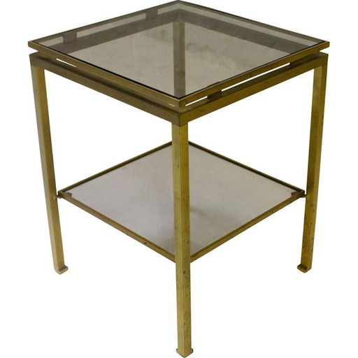 Tavolino laterale in ottone vintage di Guy Lefevre