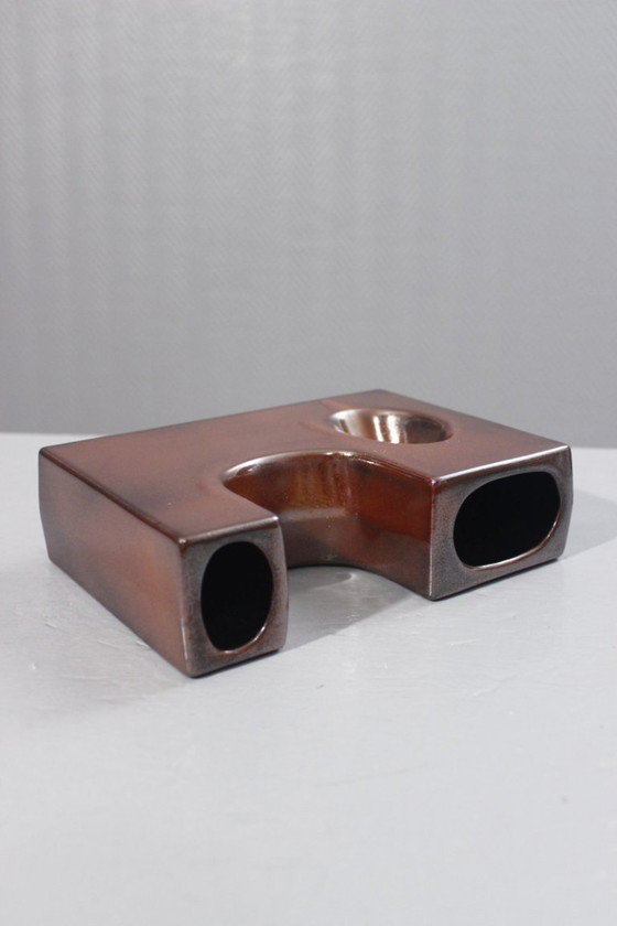 Image 1 of Vintage ceramic fireplace vase, 1970s design, Bertoncello style, Roberto Rigon