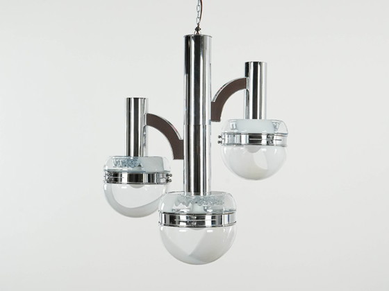 Image 1 of Kroonluchter uit het ruimtetijdperk, Muranoglas, jaren 70, gemaakt in Italië