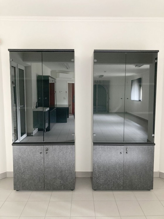Image 1 of Hochwertiger Design-Schreibtisch, Hülsta-Aktenschränke in gutem Zustand