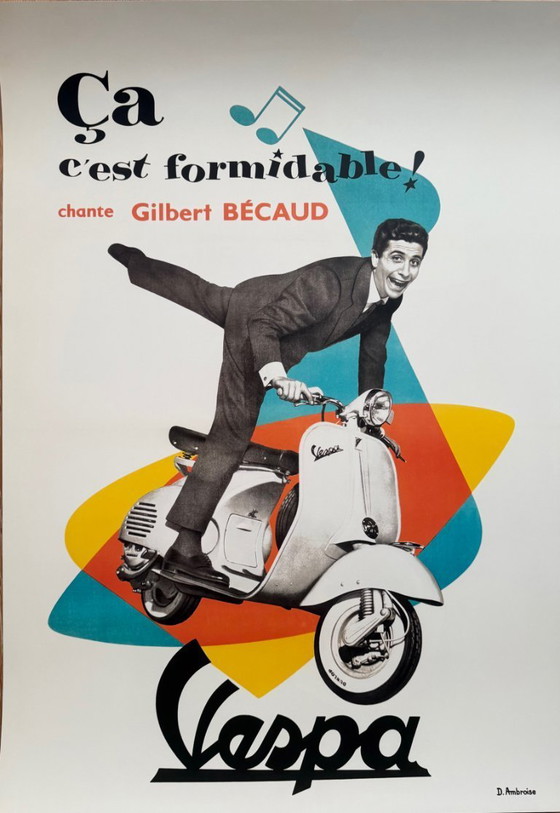 Image 1 of Gilbert Bécaud, Vespa, Copyright D.Ambrosie, Stampato in Belgio