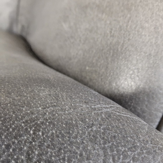 Image 1 of Poltrona girevole in pelle grigia Specter di DYYK (quasi nuova) Struttura in acciaio inossidabile (design olandese)