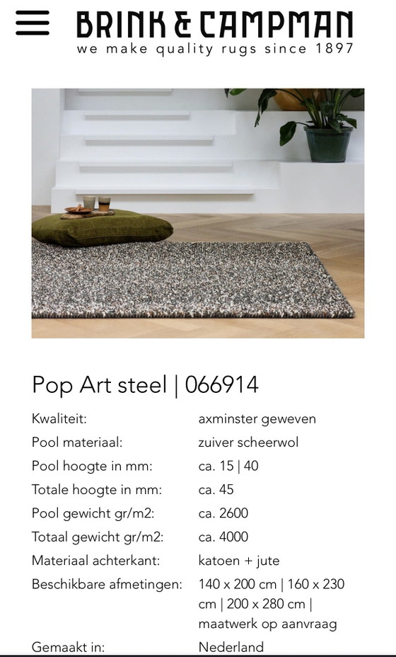 Brink En Campman Pop Art Acciaio 066914 Nuovo – Brink & Campman, Tappeti, Wool (photo 2 of 8)