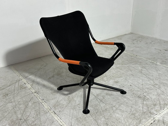 Poltrona Vitra Waver - Konstantin Grcic - nero/arancione - poltrona girevole - fuori produzione – Poltrone (photo 4 of 5)