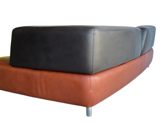 Image 1 of Cognac leren Leolux Archipel bank, postmodern ontwerp, Hugo de Ruiter