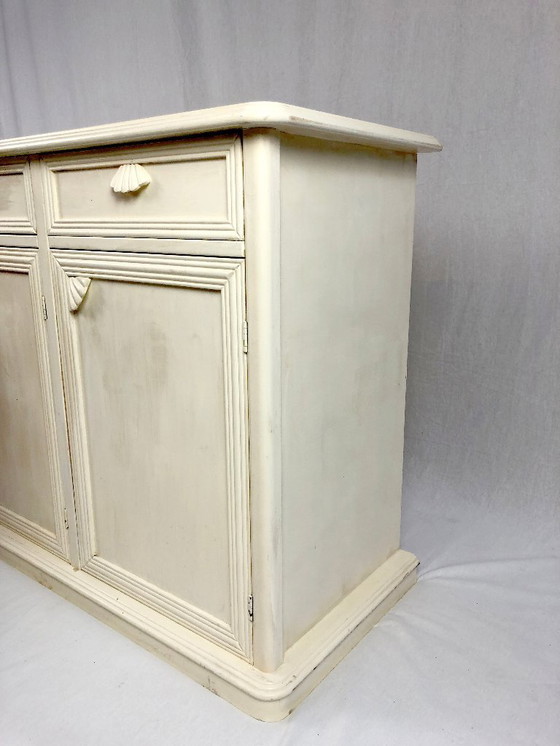 Image 1 of Cassettone/buffet vintage bianco, anni '80, elementi art déco