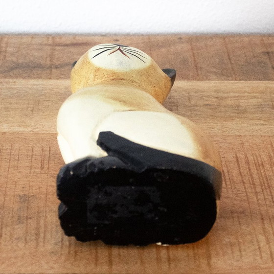 Image 1 of Gato siamés de madera antiguo