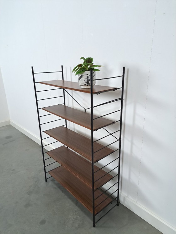 Image 1 of Modulair systeem wandrek met 5 planken, vintage kast