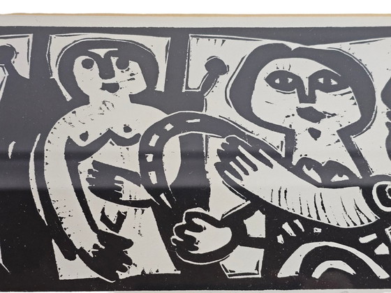 Image 1 of Eugène FIDLER (1910-1990) - Lino engraving originale - 'Pour Eugene Fidler' - 6/100