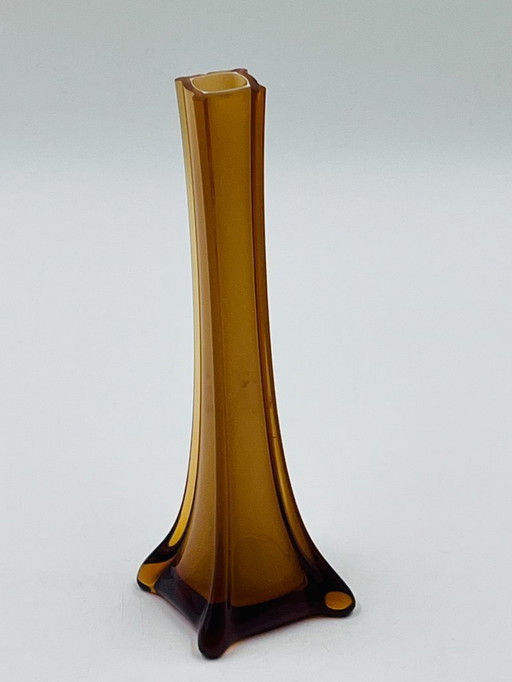 Jarrón de cristal de Murano en bronce ámbar, década de 1970