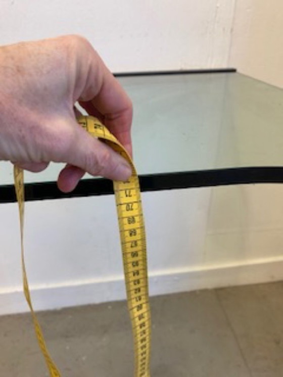 Image 1 of Consola de pared de vidrio italiana rara de la década de 1970-1980, vidrio curvado sólido y pesado