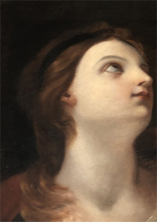 Tableau ancien Marie-Madeleine en extase Huile sur toile XIXe siècle