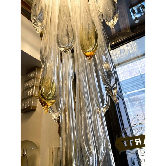 Image 1 of Vintage Venini Murano glass chandelier, Italy 1970s