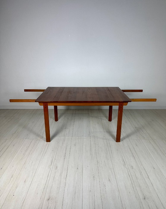Tavolo da pranzo allungabile vintage svedese in teak anni '60 di Nils Jonsson per Hugo Troeds (photo 8 of 12)