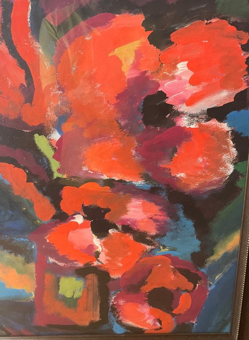 Artista Desconocido de la Escuela Holandesa, Bodegón con Amapolas