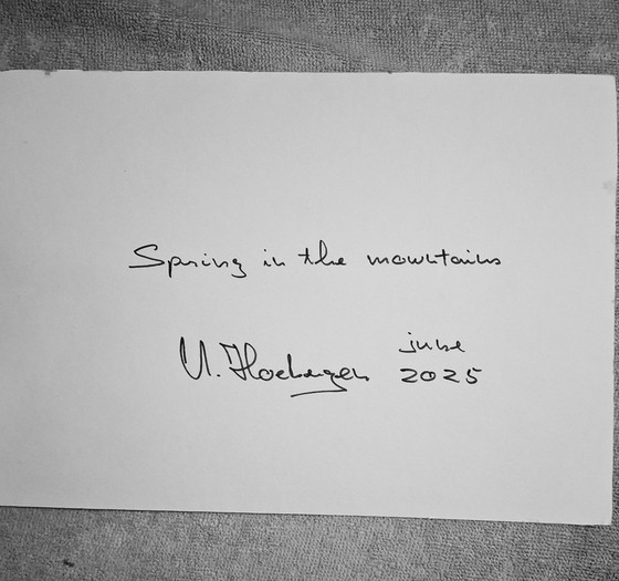Image 1 of Spring in the mountains,watercolor on paper in mixed media