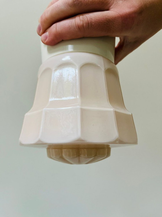 Image 1 of Lichtroze Art Deco vintage plafondlamp van Thabur