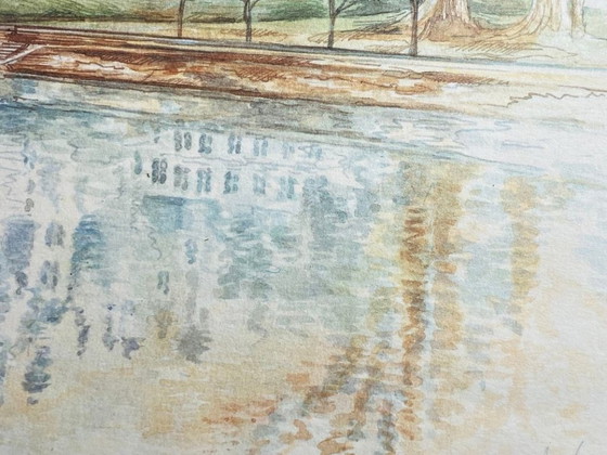 Image 1 of Mixed media, pencil, watercolor, Chambord Castle, art, France, painting, framed