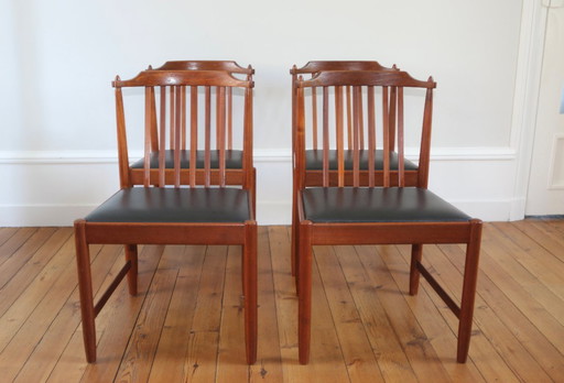 Serie von 4 skandinavischen Vintage-Stühlen Teak Breox, 1960