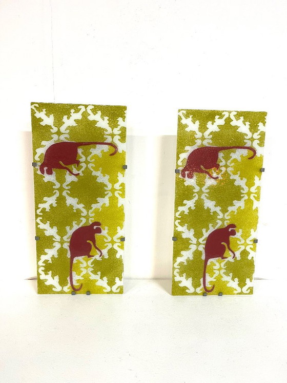 Image 1 of GYLLEN glass wall lamps, designed by Julia Treutiger for Ikea, 1990s.