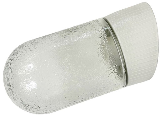 Vintage witte porseleinen wandlamp, jaren 70