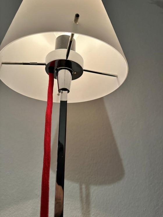 Image 1 of  Vintage chromen vloerlamp: Hannes Wettstein - NEMO Thuban Terra