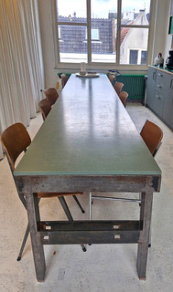 Image 1 of steel industrial table, 395 cm (pick-up only)