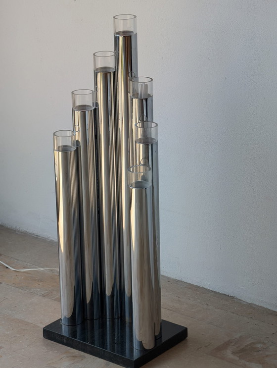 Image 1 of Italiaanse buisvormige vloerlamp uit 1970
