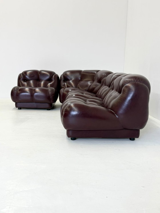 Image 1 of Dark brown Nuvolone Modular Lounge Sofa by Rino Maturi for Mimo Padova
