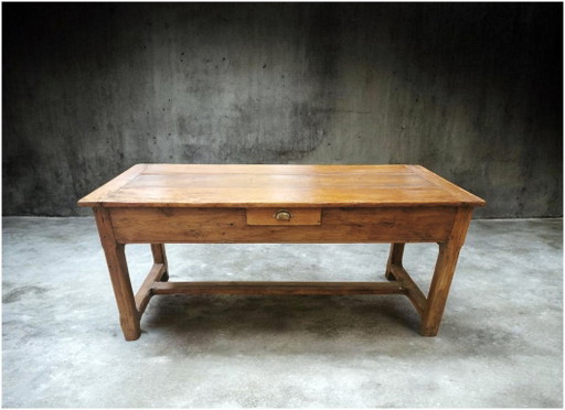 Superb farmhouse table, draper's table, solid oak, 19th century or earlier