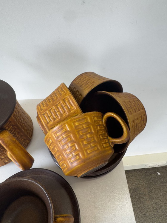 Vintage Ceramano Tea Set 'Epsilon' 1960s with Geometric Relief Pattern – Tableware, Ceramic (photo 8 of 11)
