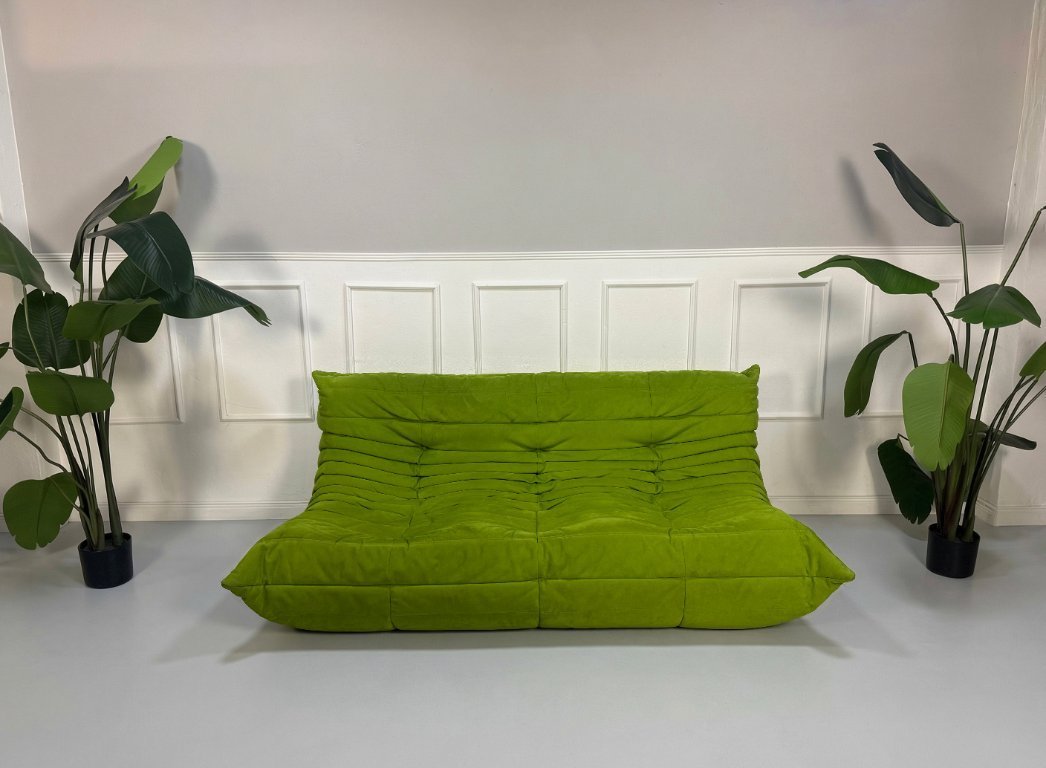 Ligne Roset Togo Designer Sofa Green Alcantara Set | €9,200 | Whoppah