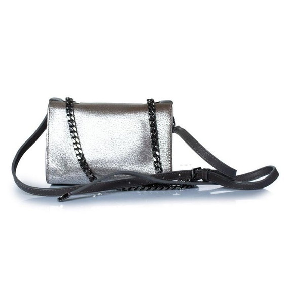 Image 1 of Bolso bandolera Jimmy Choo Rebel de piel plateada