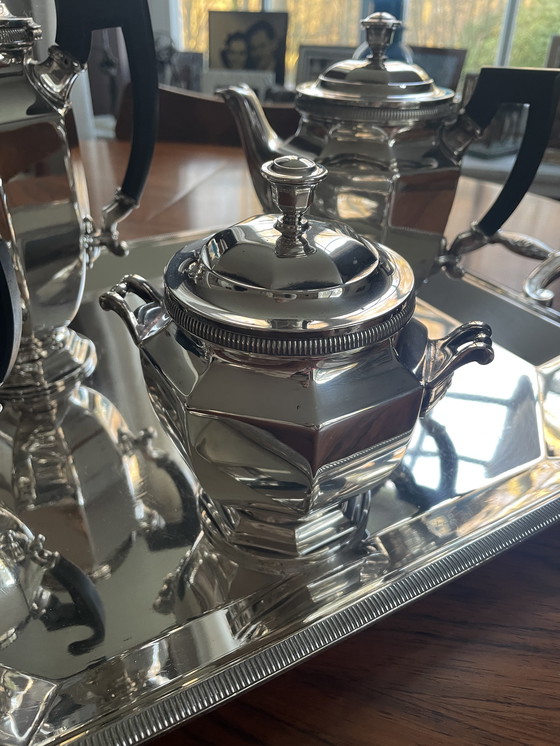 Image 1 of Service à café Art déco en métal argenté Christofle 