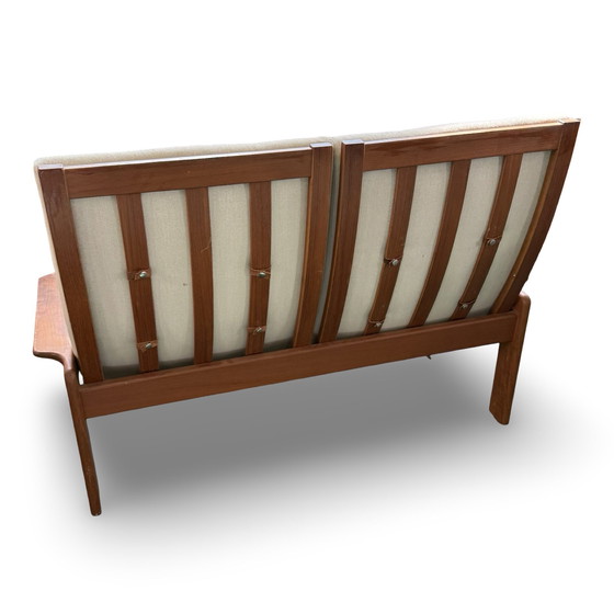 Image 1 of Circa anni '60 - Divano a 2 posti di fabbricazione danese - Schienale alto - Rivestimento pulito