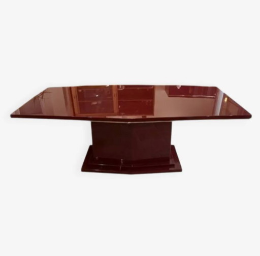 Vintage Dining Table Bordeaux Eric Maville – eettafels, Wood, Brass